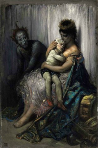 Gustave Doré, La Famille de Saltimbanques ou L'Enfant Blessé, 1873